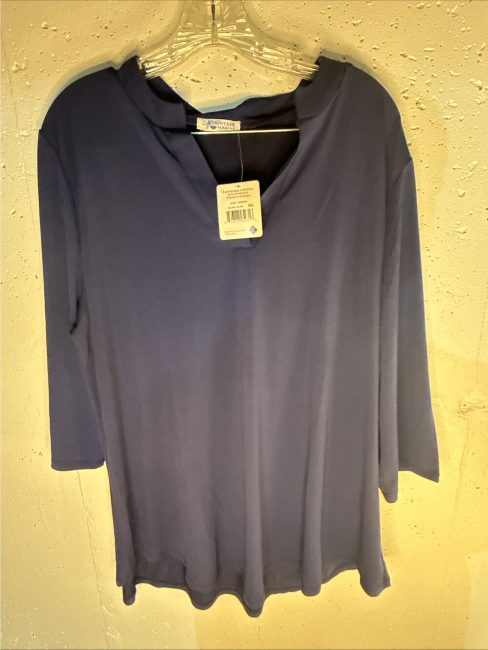 Mountain Mamas Women’s Silky Tunic Navy Blue XXL